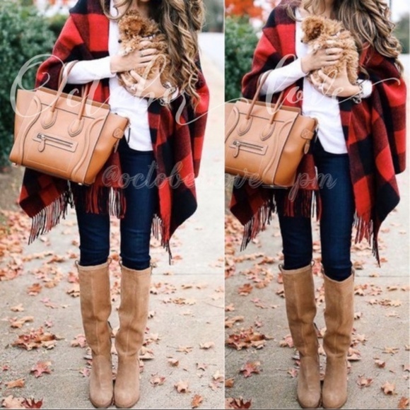 Plaid Poncho - Picture 3 of 3